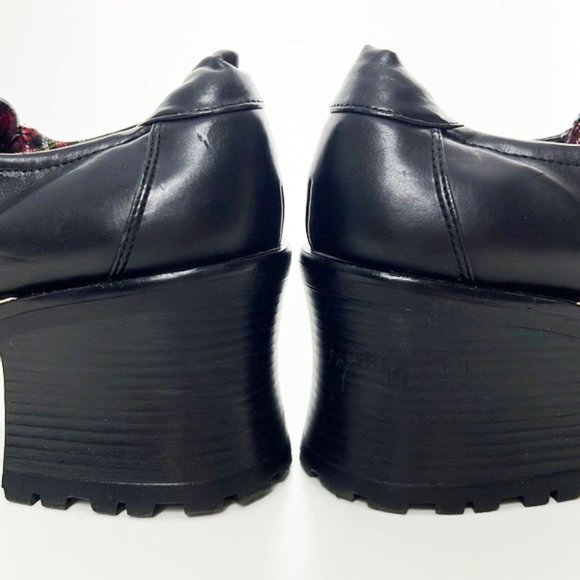 RARE L.E.I. Genuine Vintage 90s Black Chunky Platform Buckle Block Heels - Picture 11 of 16